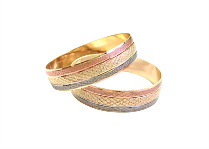 3 Tone Plated | Diamond Cut Bangles